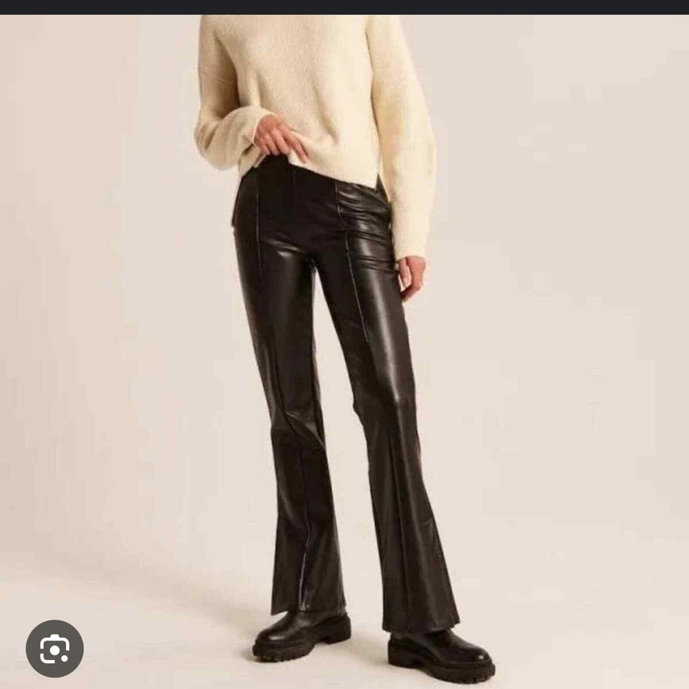 Abercrombie vegan leather kick flare pants